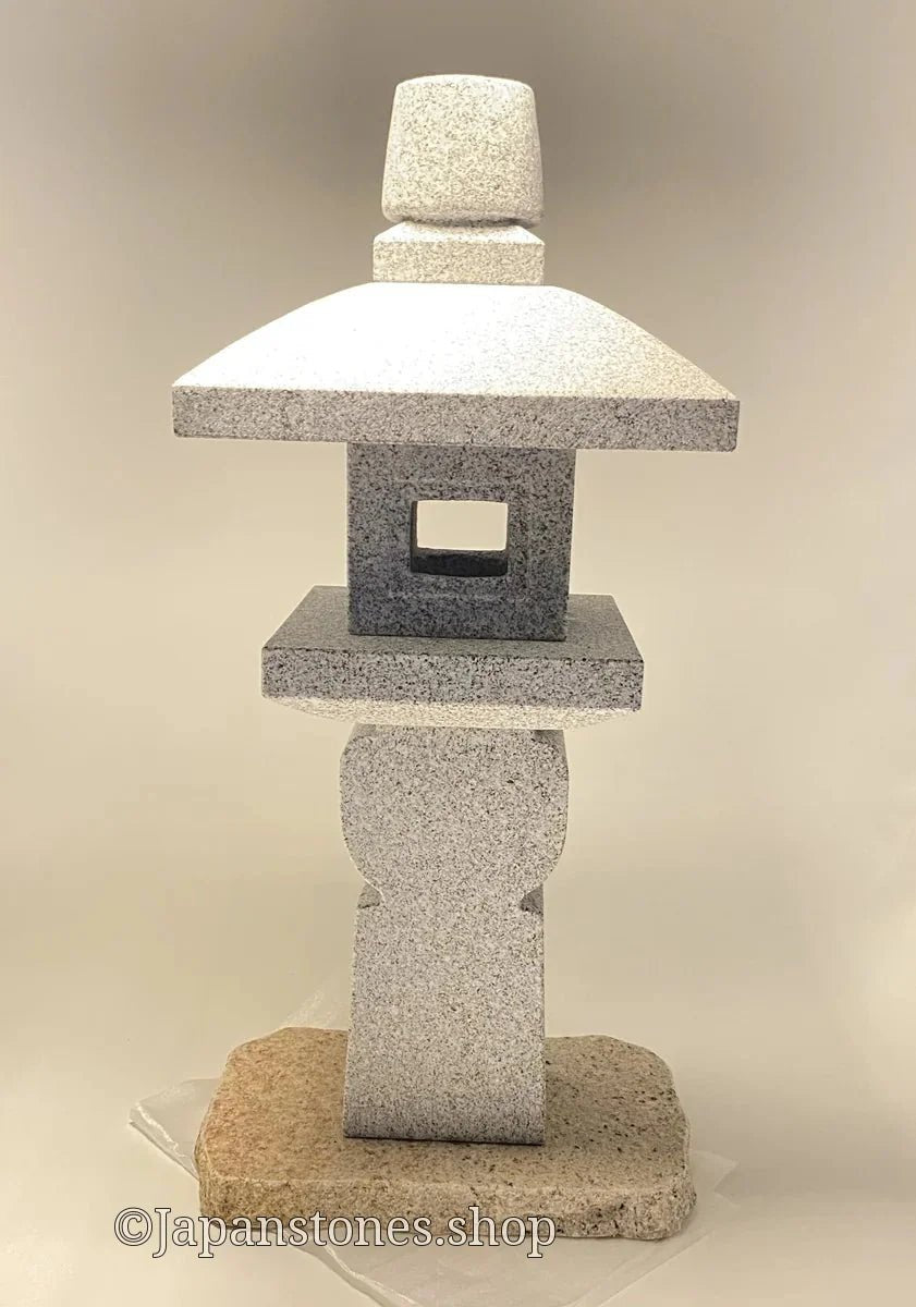Zen Granite Gray Oribe Stone Lantern Tourou Japan Garden Statue 23.5 inch — product photo 1 of 35
