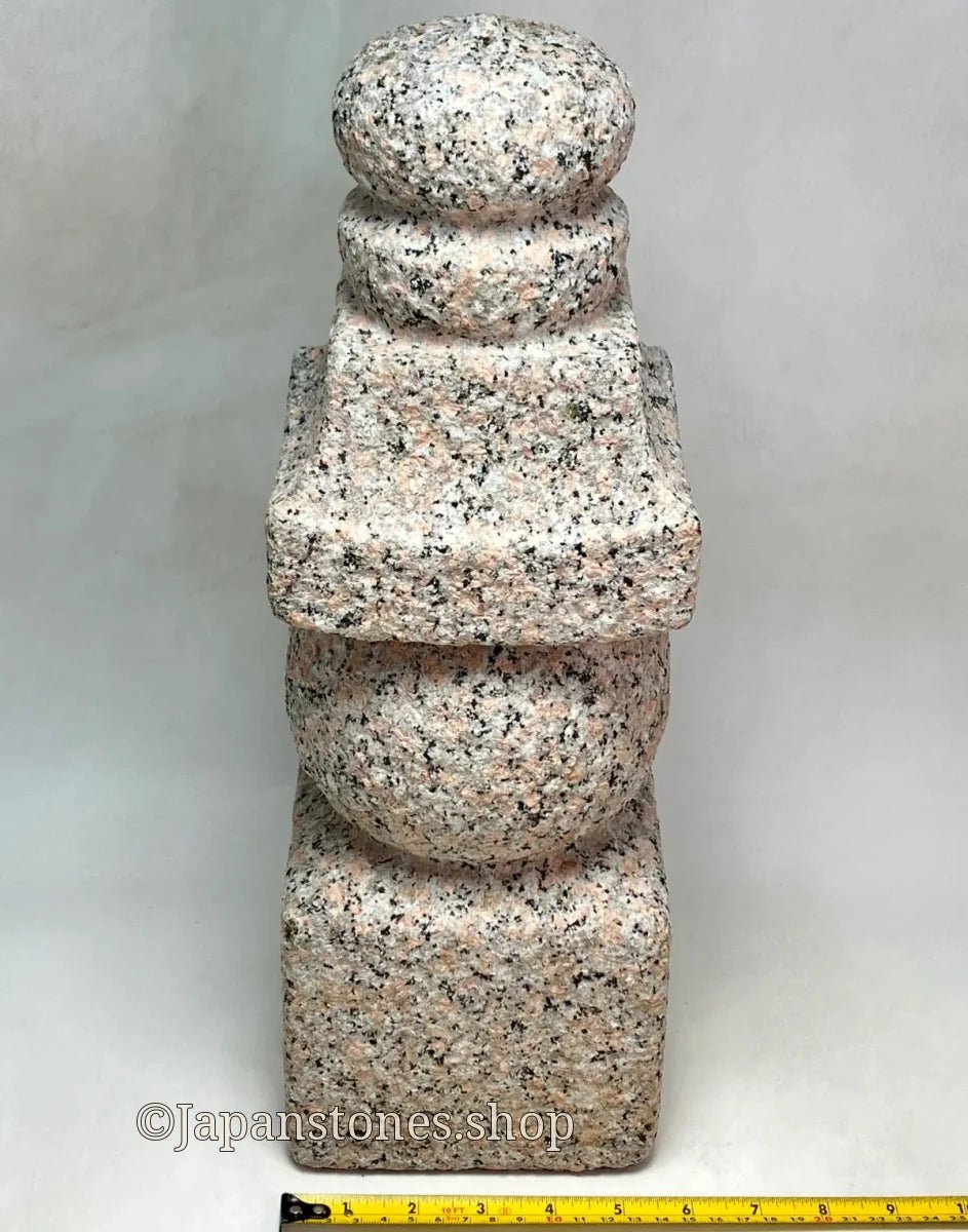 Mannari Gray Pink Granite Stone Gorinto 16 inch Japan Stone Craft — product photo 10 of 25