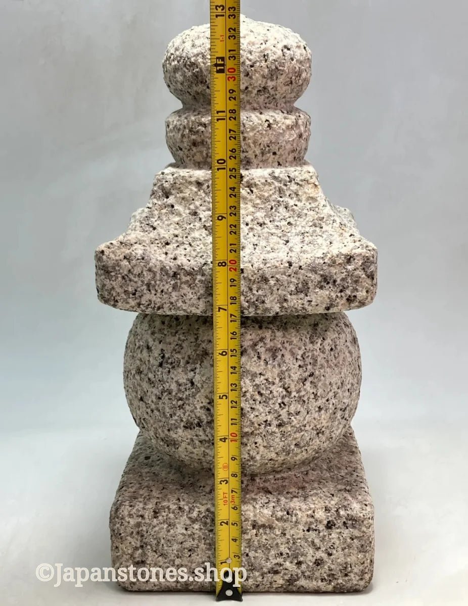 Mannari Granite Stone Gorinto Pink Gray 13 inch Japan Stone Craft — product photo 3 of 25