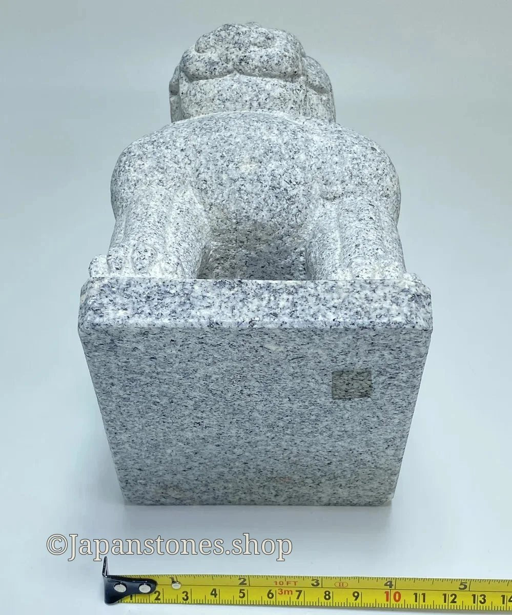 Komainu Left Guardian Lion Japanese Granite / Hanazawa Kome Stone — product photo 8 of 20