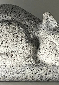 Sleeping Cat Statue Granite Stone Sculpture Handmade Japanese Garden