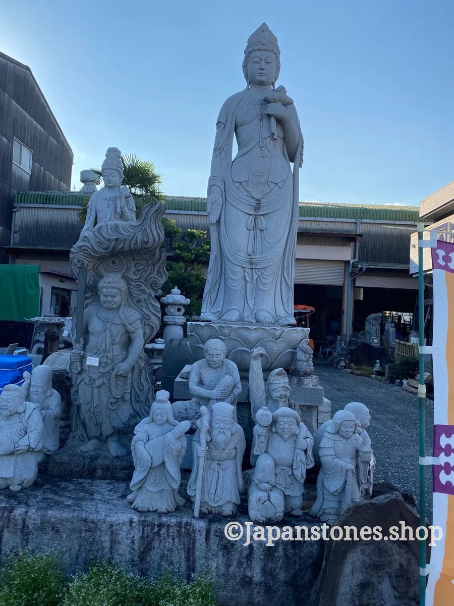 Gasshou Jizo Ojizo-Sama Granite Stone Sculpture Handmade Japanese Garden — product photo 29 of 29