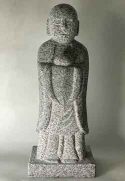 Okazaki Natsuyama Granite Stone Jizo Statue – Hand-Carved Japanese Garden