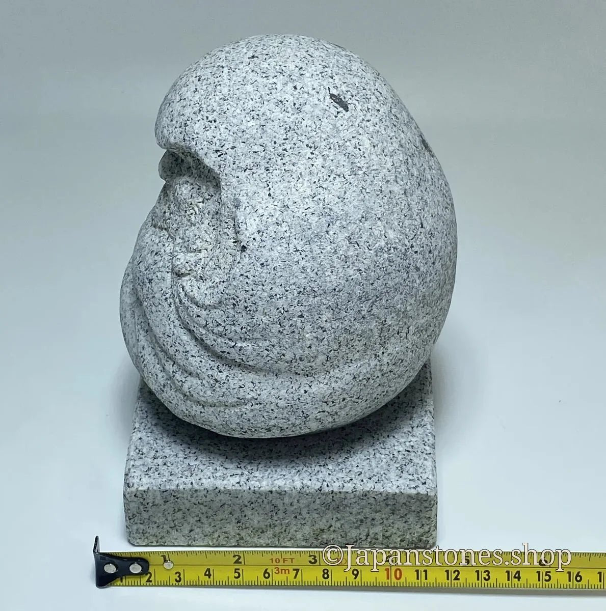 Hand-Carved Japanese Granite Daruma Statue | Hanazawa Kome Stone — product photo 7 of 24