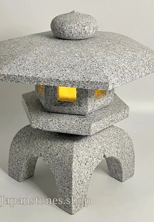 Zen Gray Stone Lantern Yukimi Tourou Granite Japan Garden Ornament Statue