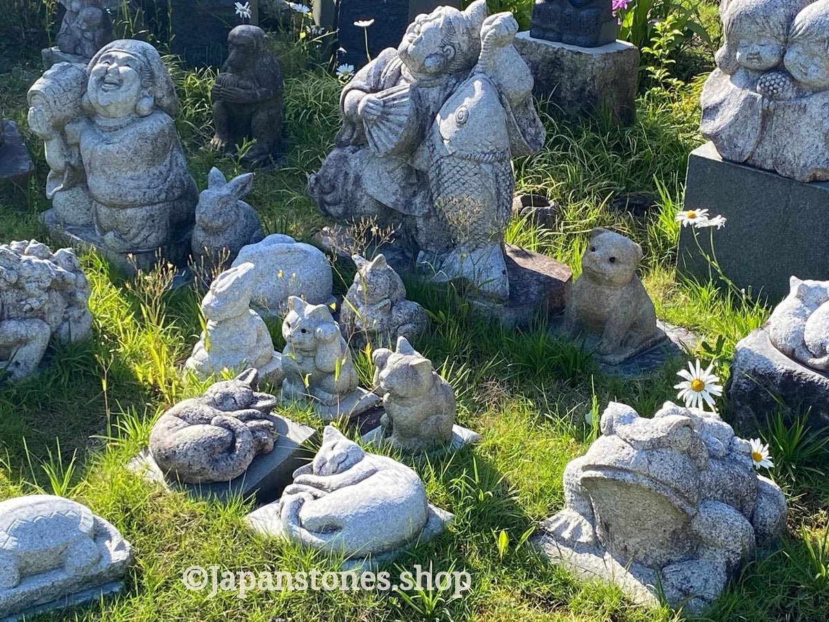 Sleeping Cat Kitten Statue Granite Stone Sculpture Handmade Japanese Garden — product photo 30 of 31