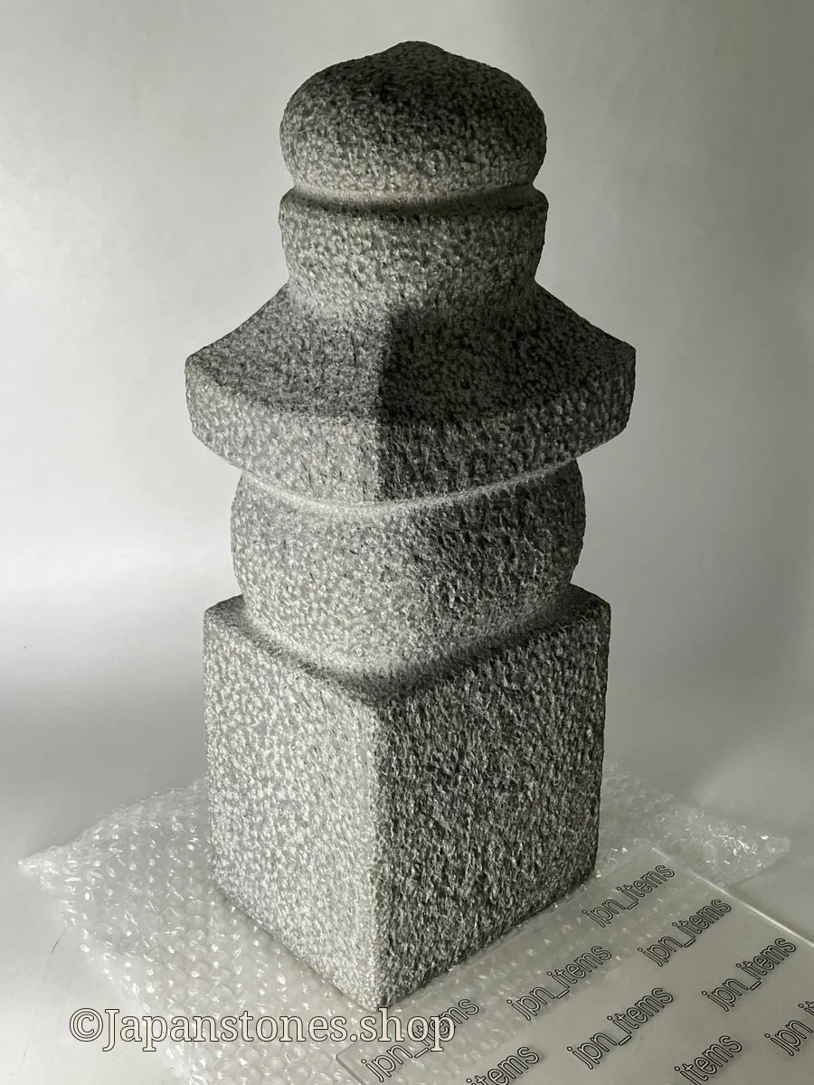 Gorinto Medium Andesite Gray Stone Three waves emblem Japanese Garden Statue — photo 17 of 19