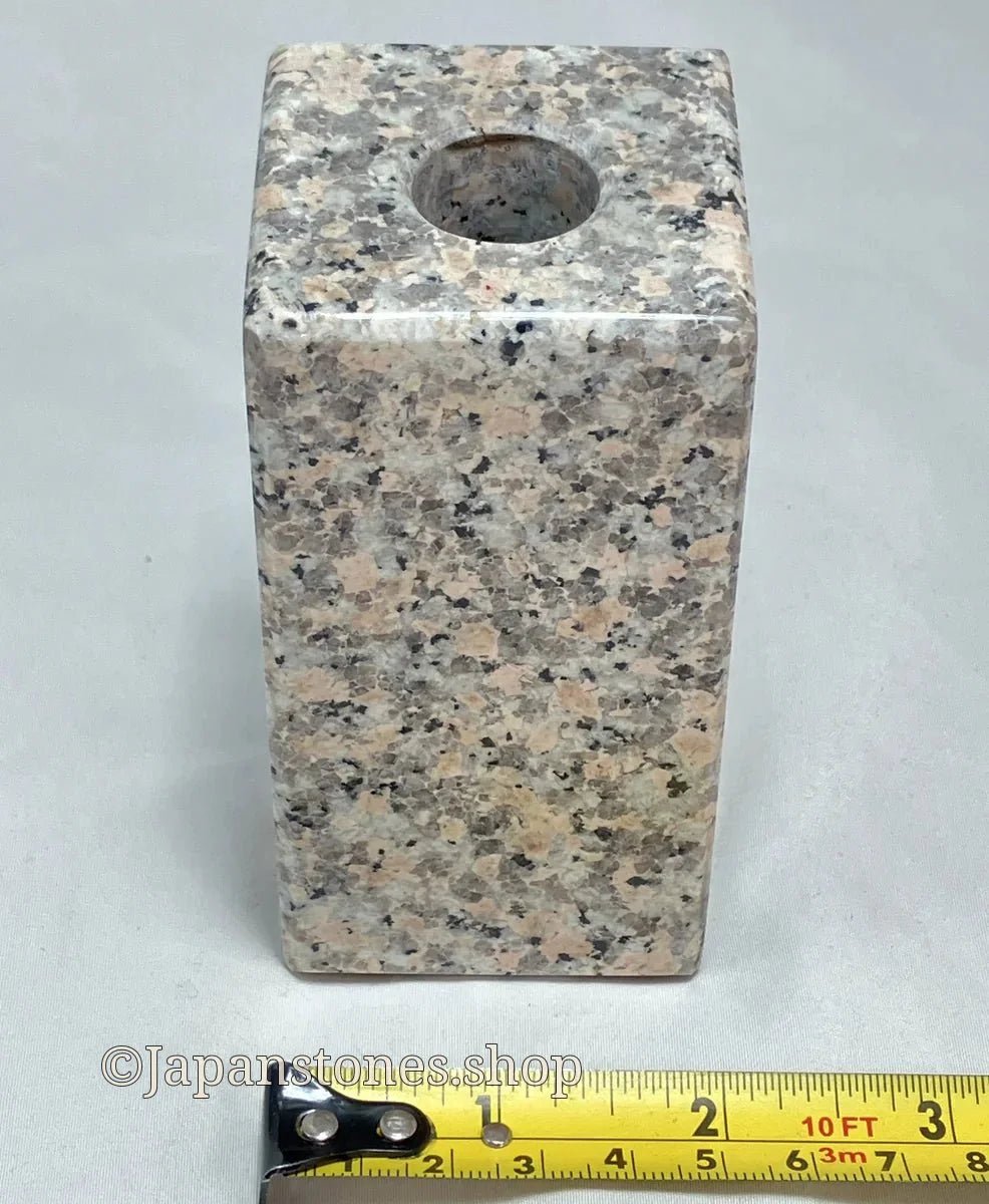 Gray Pink Mannari Stone Granite Vase Japanese Ornament Statue — product photo 9 of 27