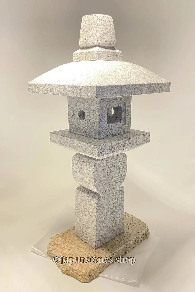 Zen Granite Gray Oribe Stone Lantern Tourou Japan Garden Statue 23.5 inch — product photo 30 of 35