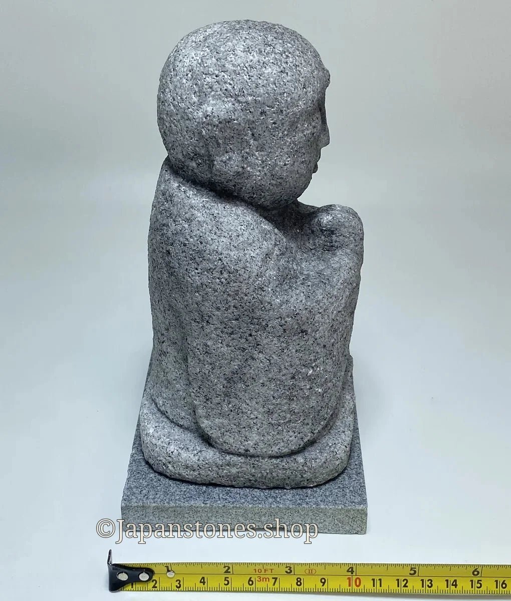7.87 in Japanese Gassho Jizo Statue | Hanazawa Kome Granite Stone — product photo 7 of 24