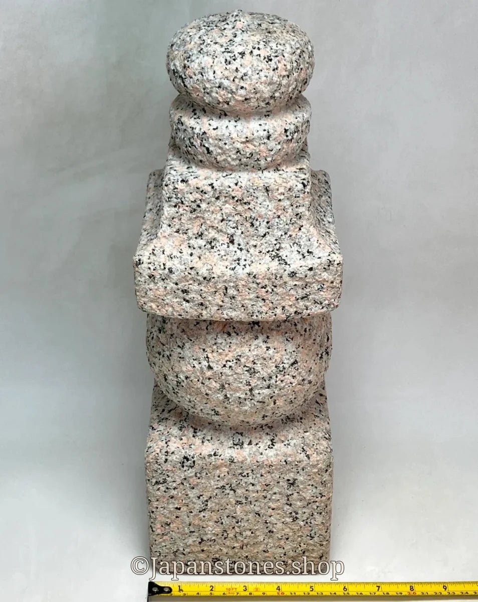Mannari Gray Pink Granite Stone Gorinto 16 inch Japan Stone Craft — product photo 9 of 25