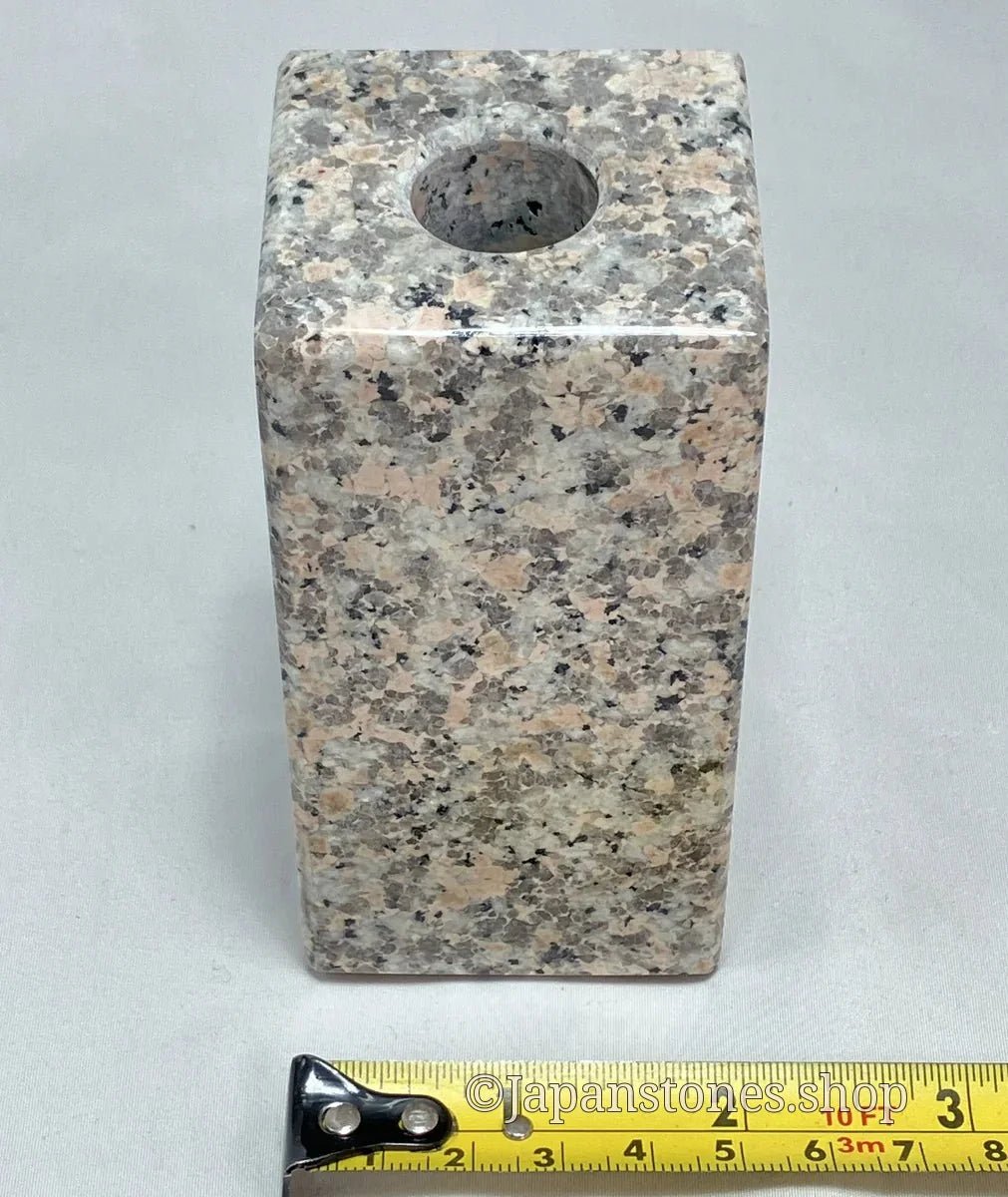 Gray Pink Mannari Stone Granite Vase Japanese Ornament Statue — product photo 7 of 27