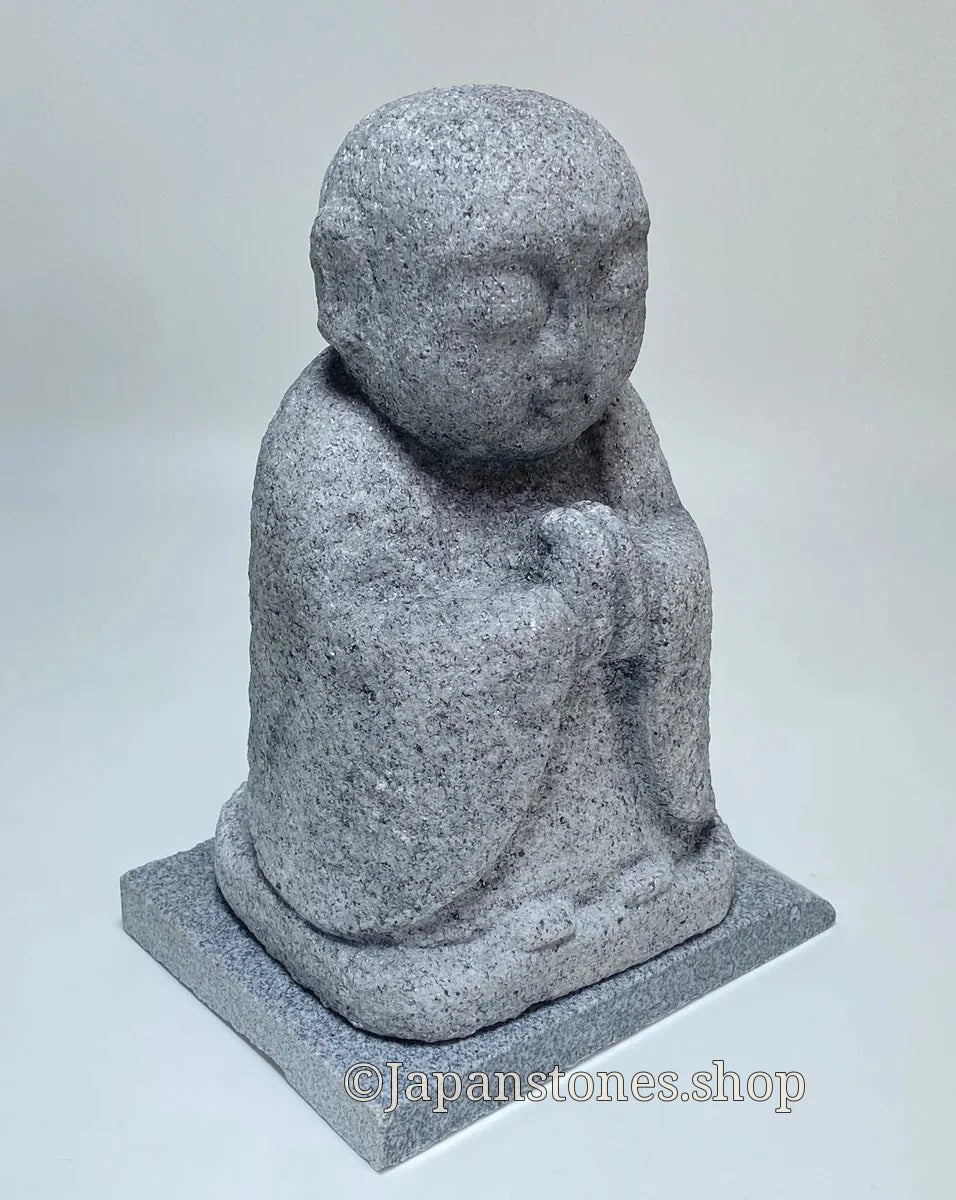 7.87 in Japanese Gassho Jizo Statue | Hanazawa Kome Granite Stone — product photo 17 of 24