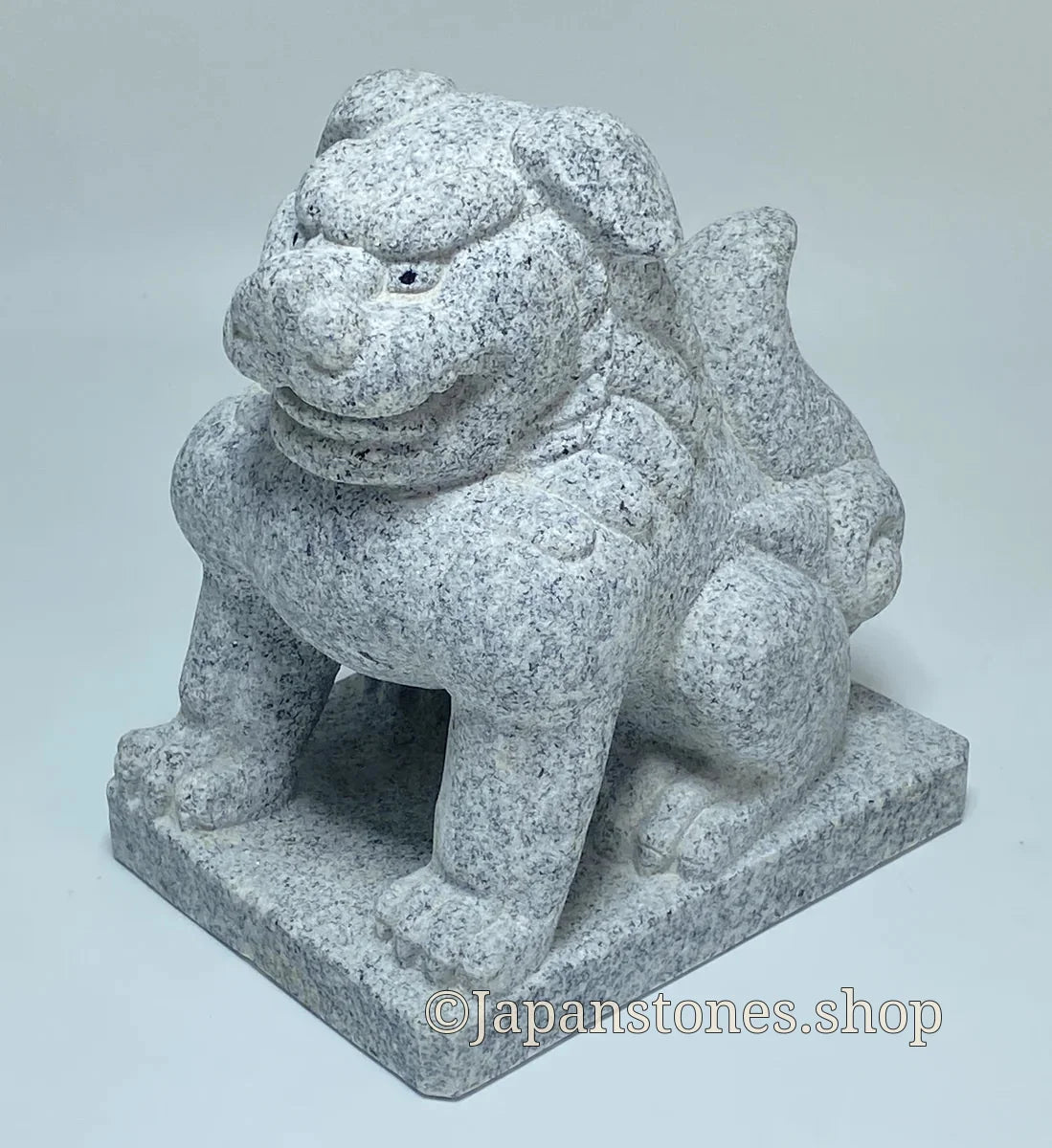 Komainu Right Guardian Lion Japanese Granite / Hanazawa Kome Stone — product photo 2 of 20