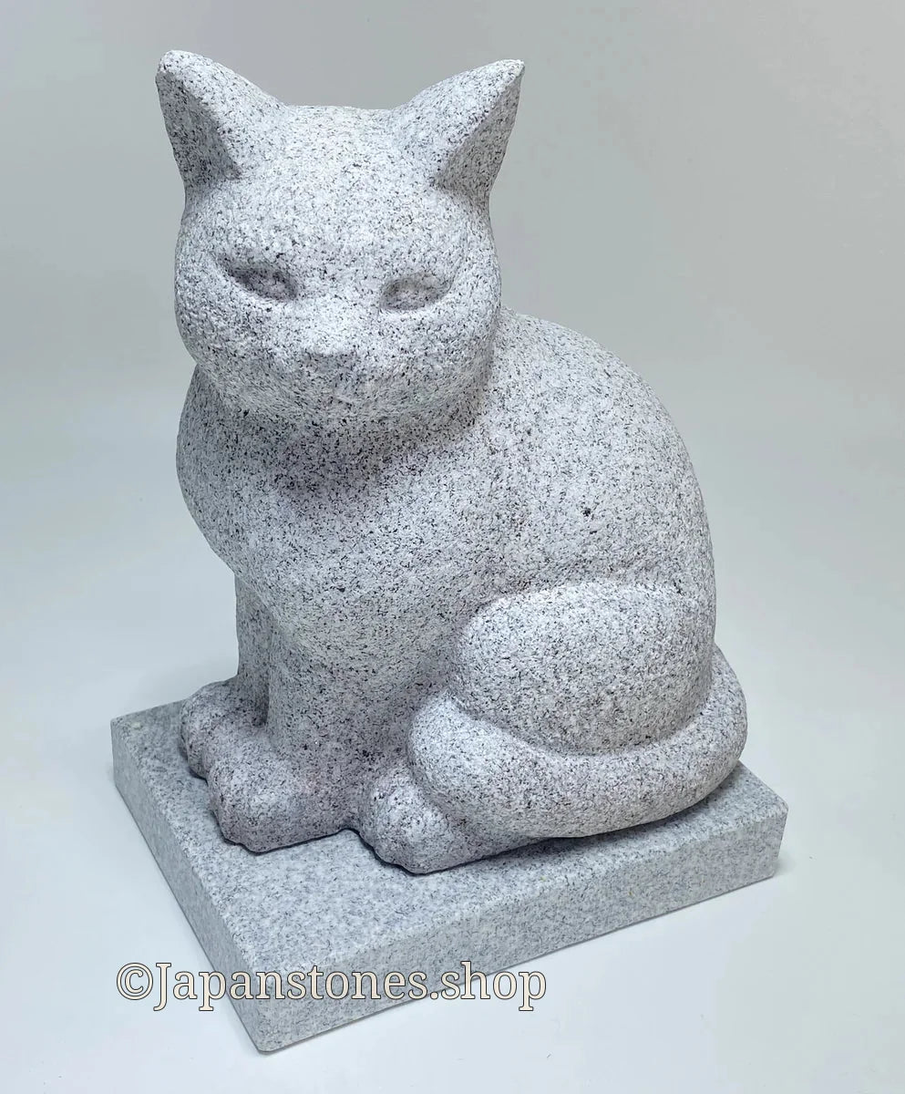 Hand-Carved Japanese Granite Sitting Cat Statue | Hanazawa Kome Stone — product photo 16 of 23