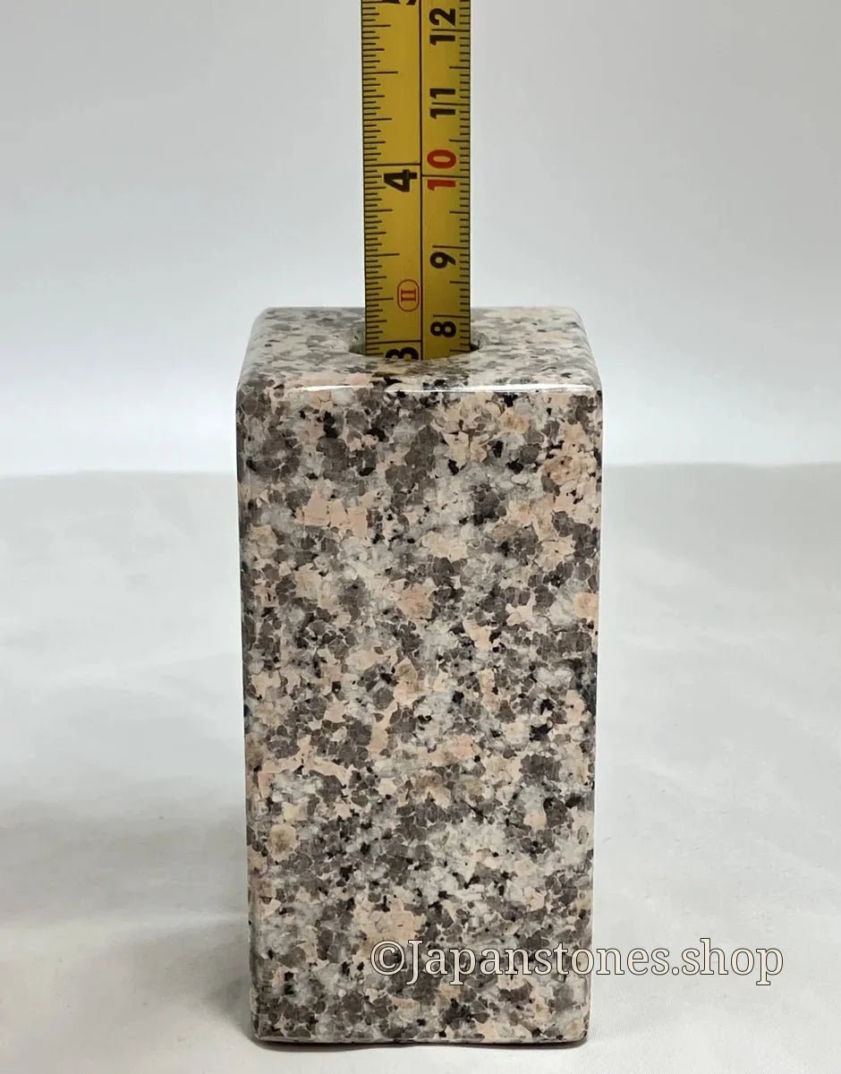 Gray Pink Mannari Stone Granite Vase Japanese Ornament Statue — product photo 5 of 27