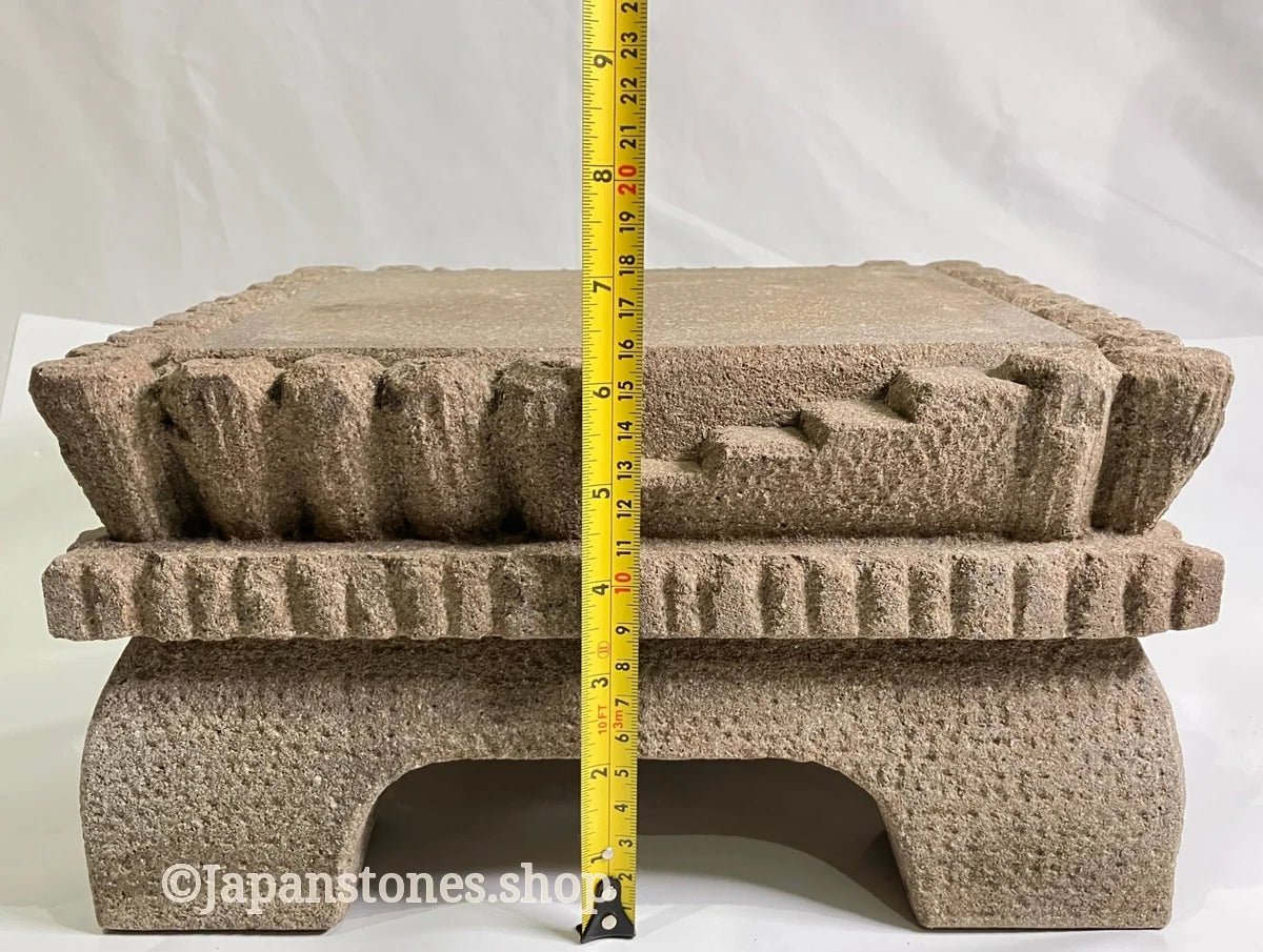 Brown Medium Sandstone Thatching Stone Lantern Tourou Handmade Japanese Garden — product photo 18 of 27