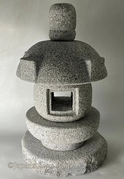 Zen Small Misaki Stone Lantern Gray Granite Japanese Garden Ornament Statue