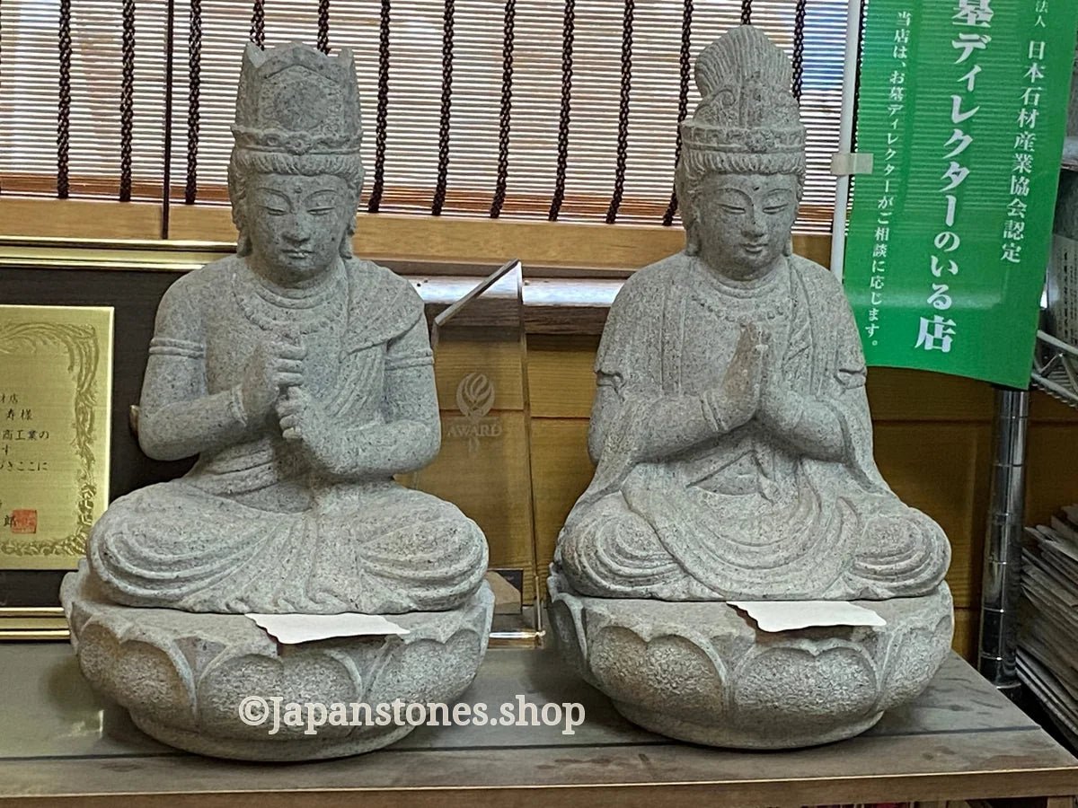 Gasshou Jizo Ojizo-Sama Granite Stone Sculpture Handmade Japanese Garden — product photo 25 of 29