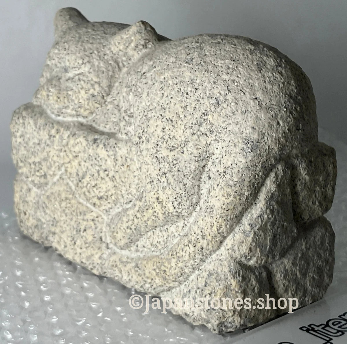 Sleeping Cat Kitten Statue Granite Stone Sculpture Handmade Japanese Garden — product photo 17 of 31