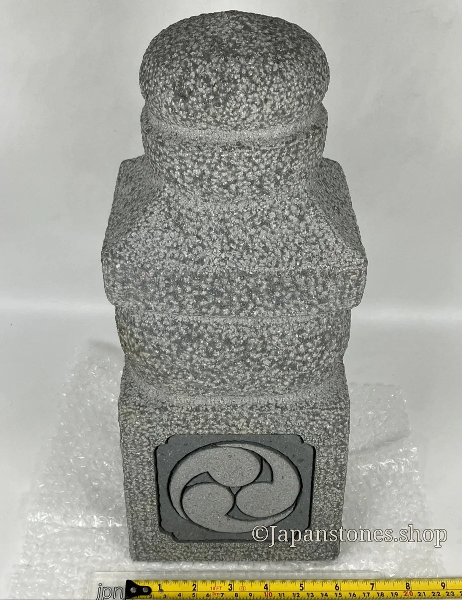 Gorinto Medium Andesite Gray Stone Three waves emblem Japanese Garden Statue — photo 3 of 19