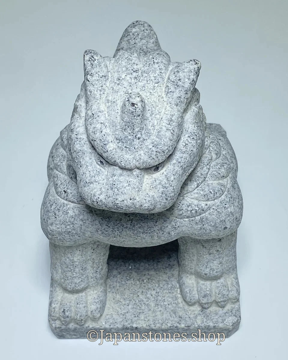 Komainu Left Guardian Lion Japanese Granite / Hanazawa Kome Stone — product photo 14 of 20