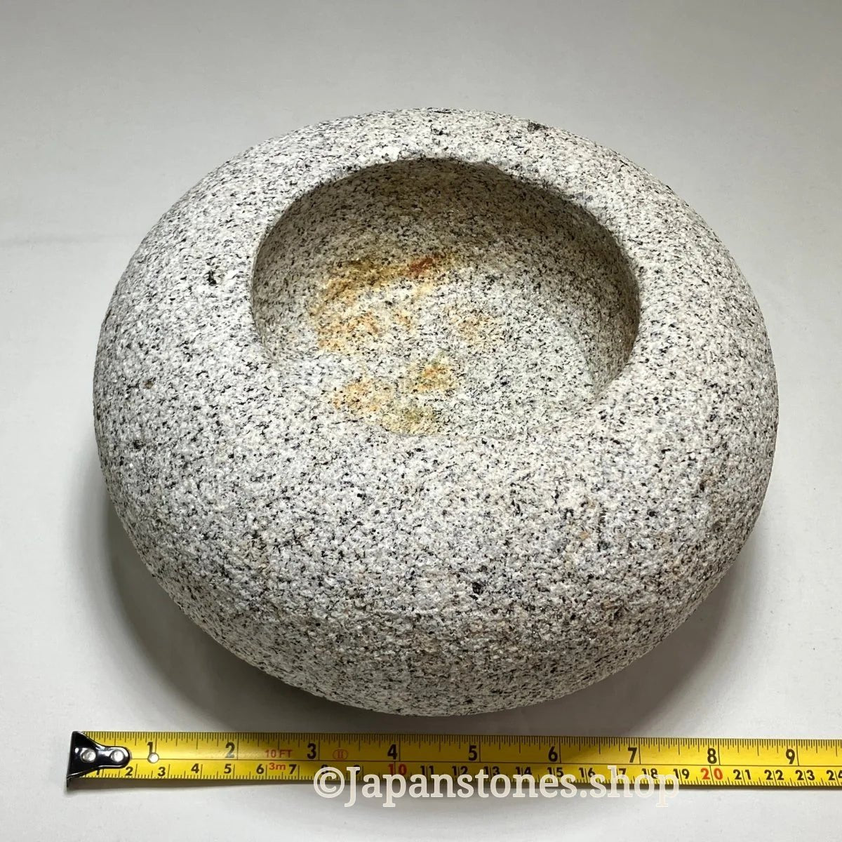 Tetsubin Style Gray Small Granite Stone Water Bowl Chozubachi Japanese Garden — product photo 5 of 21