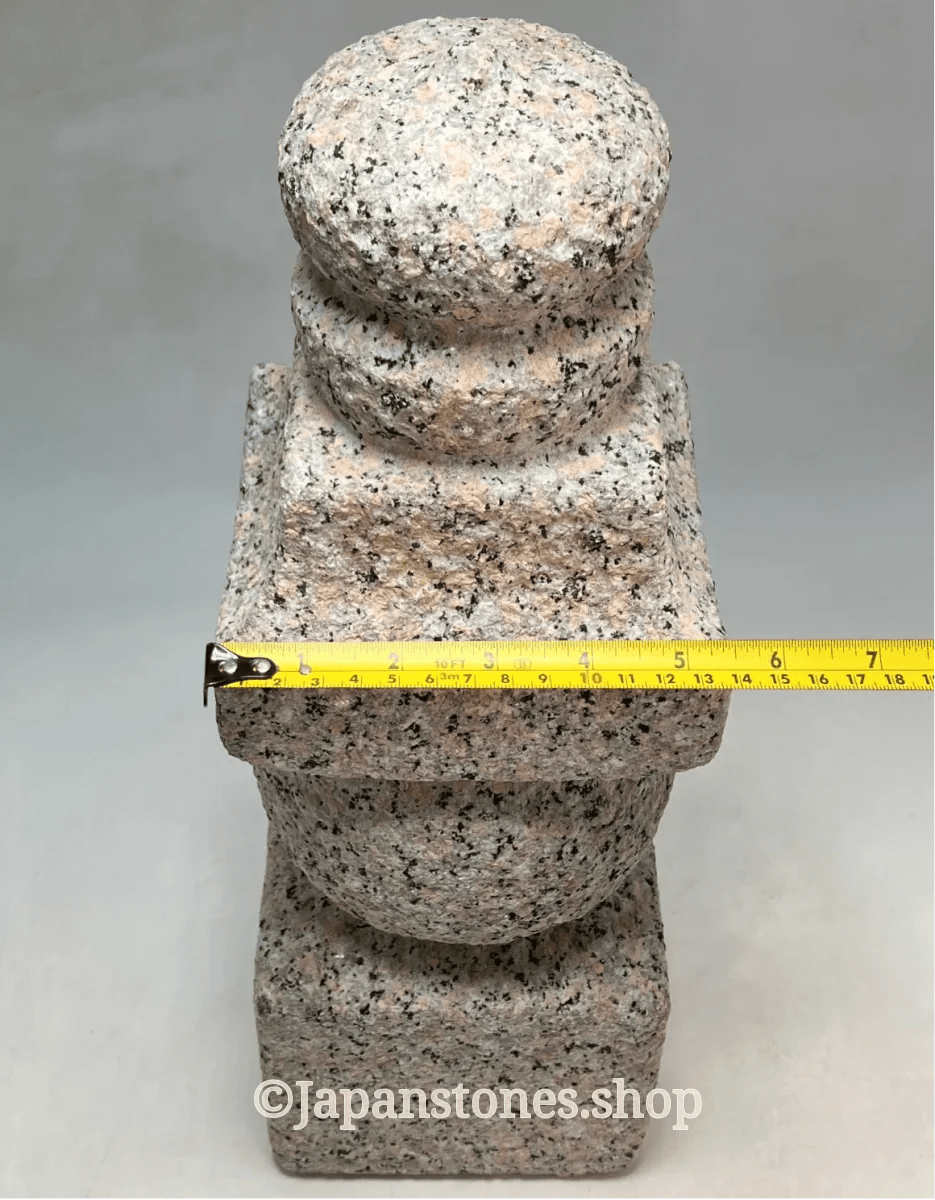 Mannari Gray Pink Granite Stone Gorinto 16 inch Japan Stone Craft — product photo 5 of 25
