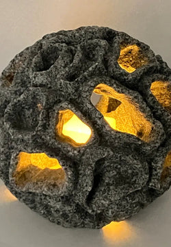 Aji Granite Stone Lantern Lampshade – Japanese Stone Craft for LED Lighting