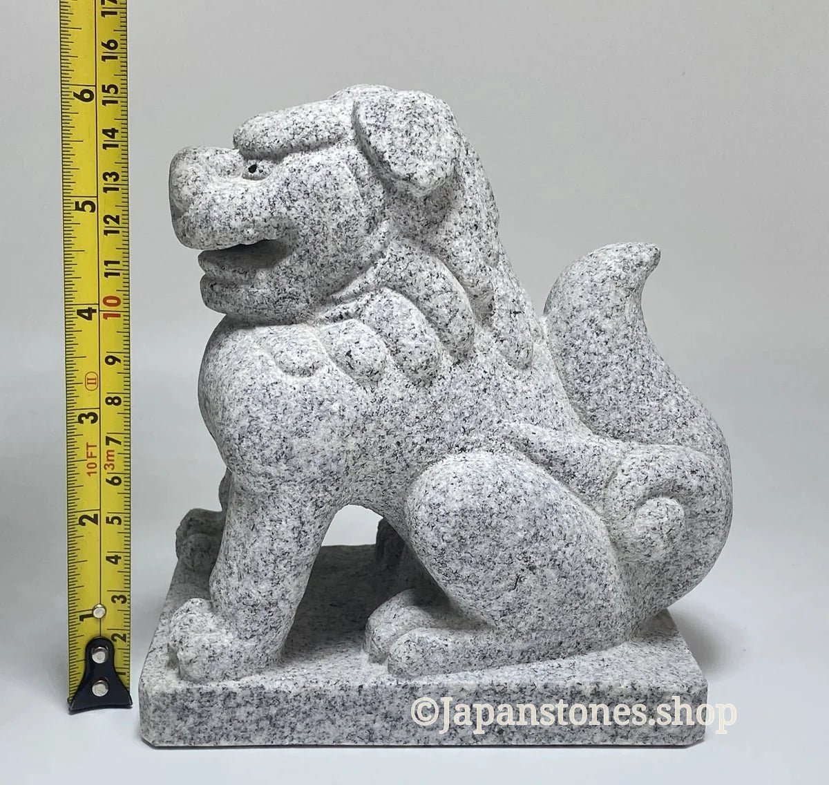 Komainu Right Guardian Lion Japanese Granite / Hanazawa Kome Stone — product photo 3 of 20
