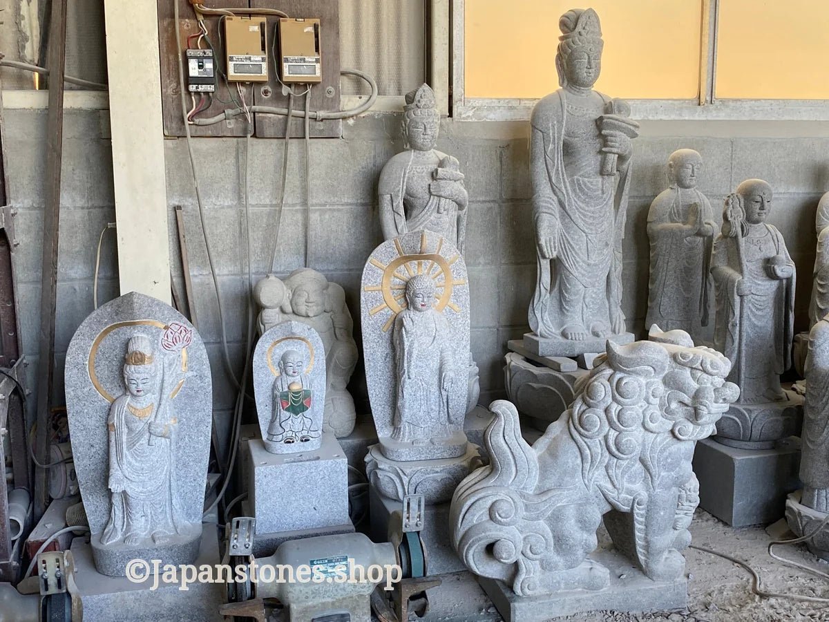 7.87 in Japanese Gassho Jizo Statue | Hanazawa Kome Granite Stone — product photo 22 of 24