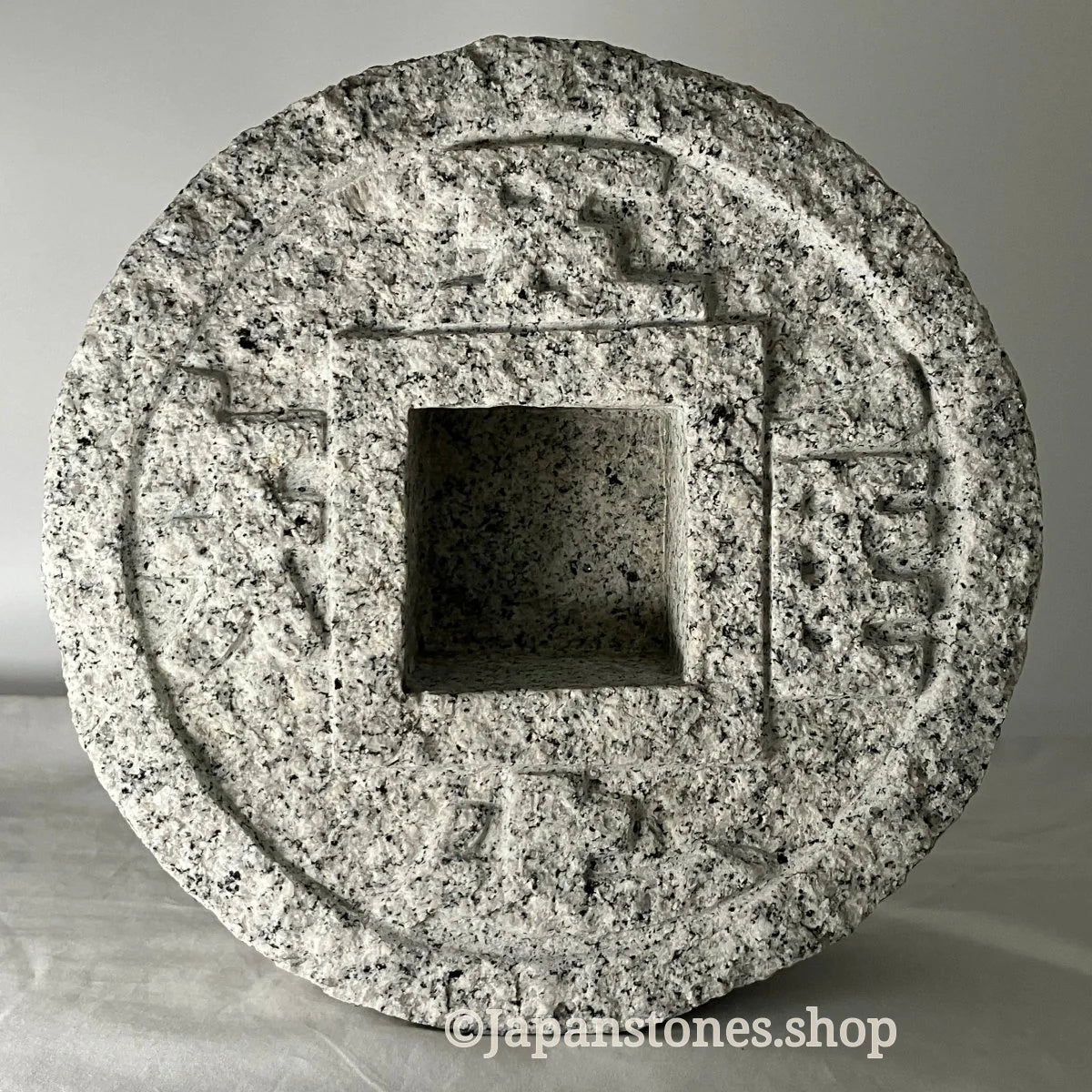 Tsukubai Chozubachi Coin Granite Stone Japanese Garden — product photo 1 of 23