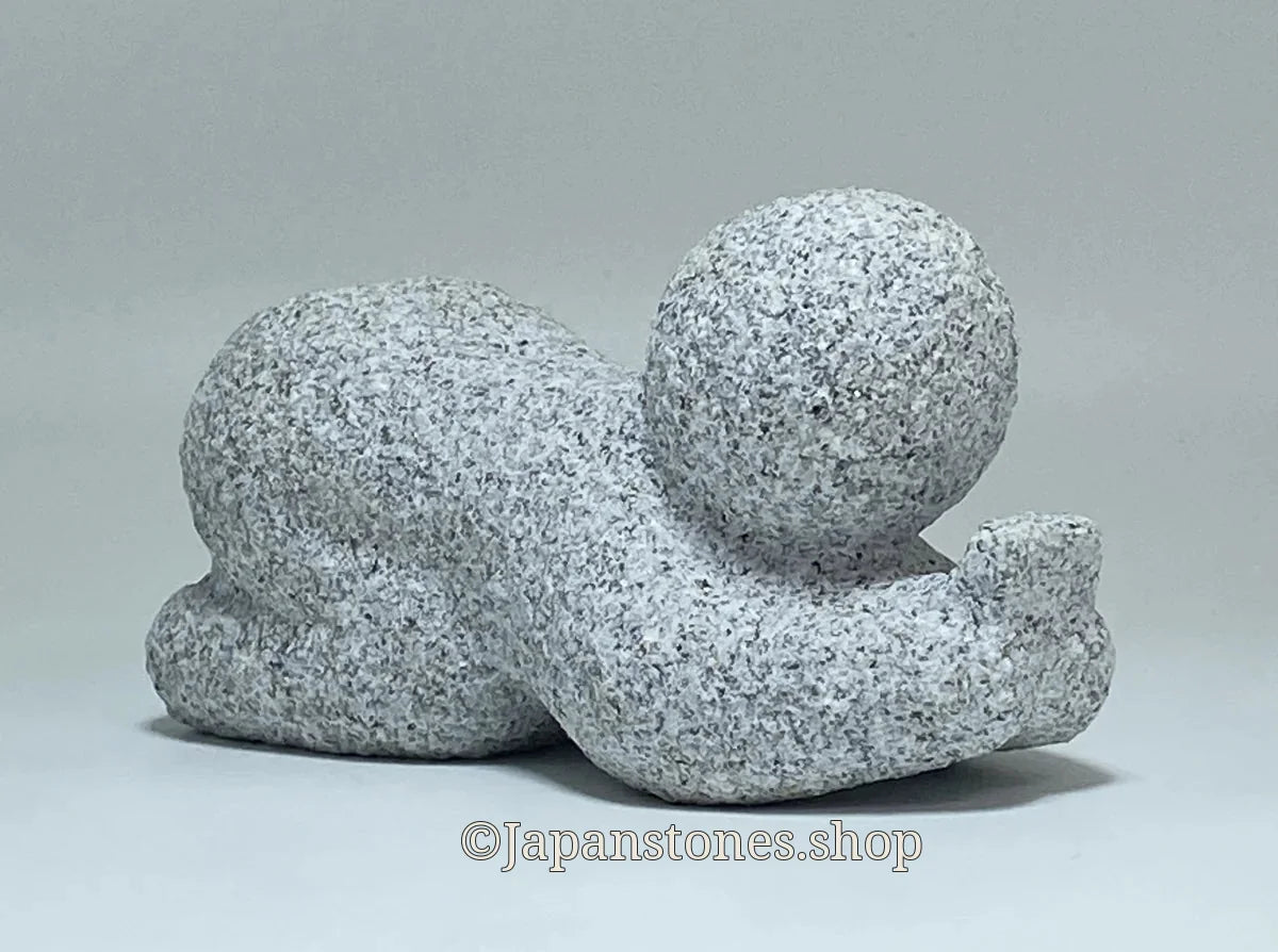 The Man Who Keeps Reading | Japanese Granite Sculpture — product photo 2 of 15