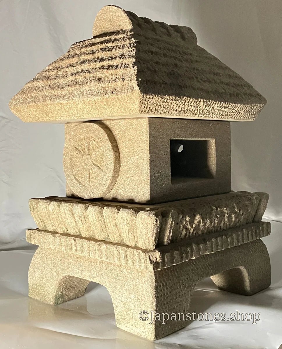 Brown Medium Sandstone Thatching Stone Lantern Tourou Handmade Japanese Garden — product photo 26 of 27