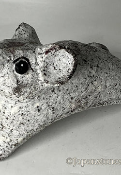 Small Gray Rat Mouse Figurine Granite Stone Sculpture Handmade Japan Type A