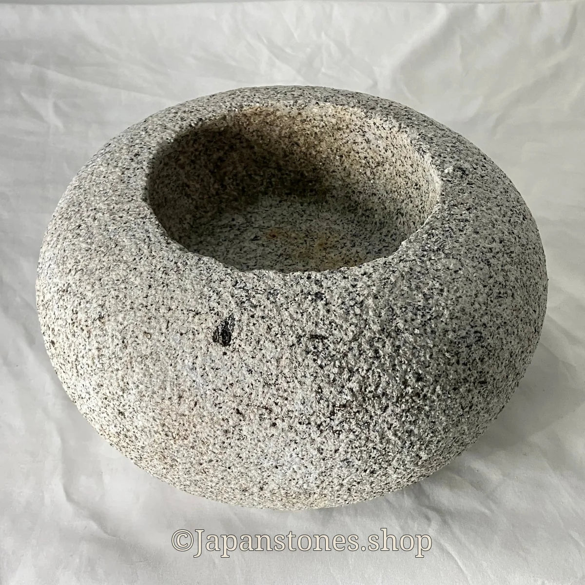 Tetsubin Style Gray Small Granite Stone Water Bowl Chozubachi Japanese Garden — product photo 15 of 21