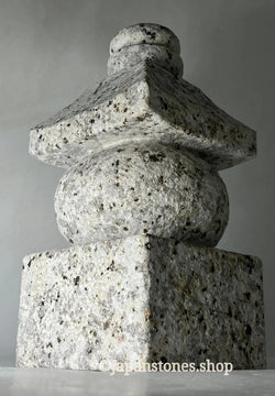 Rust Gray Stone Gorinto Small Granite Japanese Garden Ornament Statue