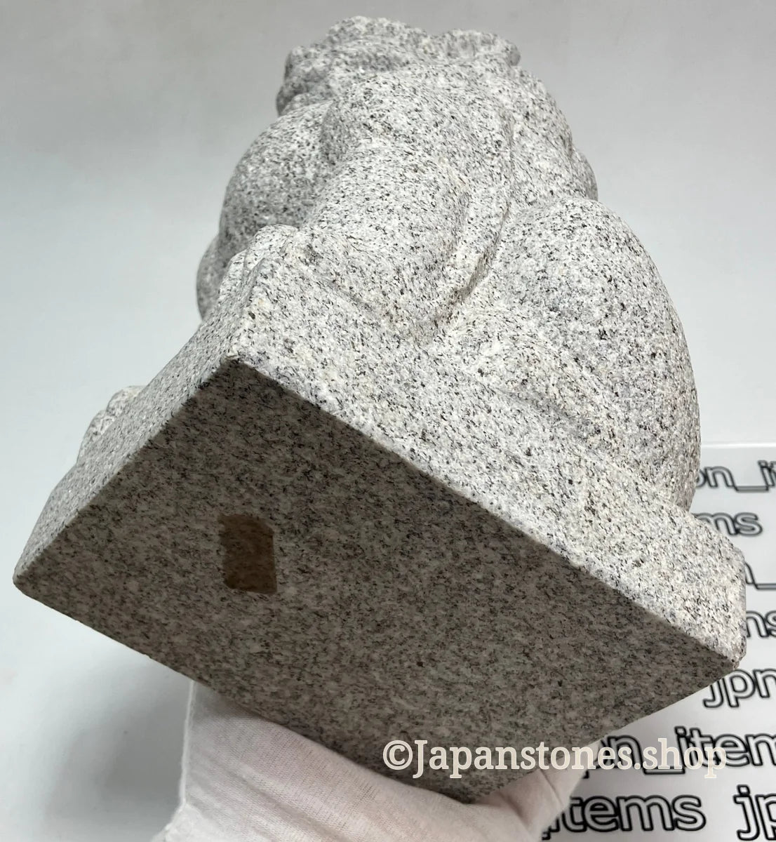 Komainu Set Statue Granite Gray Stone Sculpture Shrine Handmade Japanese Garden — product photo 14 of 36