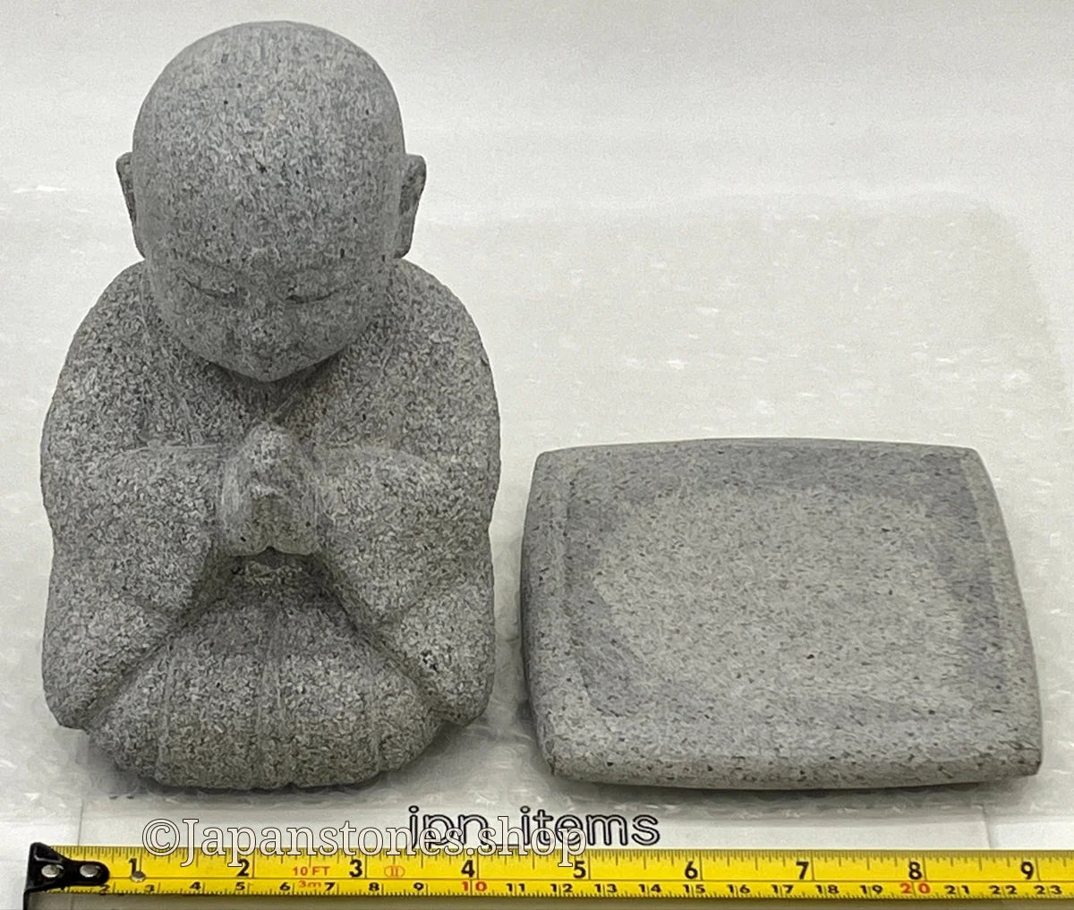 Gasshou Jizo Ojizo-Sama Granite Stone Sculpture Handmade Japanese Garden — product photo 5 of 29