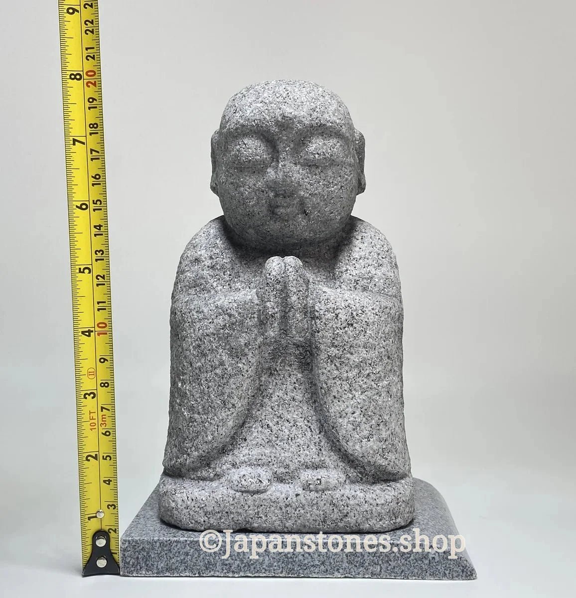 7.87 in Japanese Gassho Jizo Statue | Hanazawa Kome Granite Stone — product photo 4 of 24