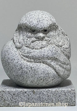 Hand-Carved Japanese Granite Daruma Statue | Hanazawa Kome Stone