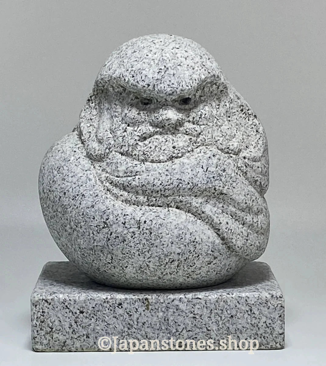 Hand-Carved Japanese Granite Daruma Statue | Hanazawa Kome Stone — product photo 1 of 24