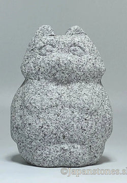 Japanese Raccoon Dog Tanuki Stone Statue | Hanazawa Granite, 4.72 in