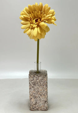 Gray Pink Mannari Stone Granite Vase Japanese Ornament Statue