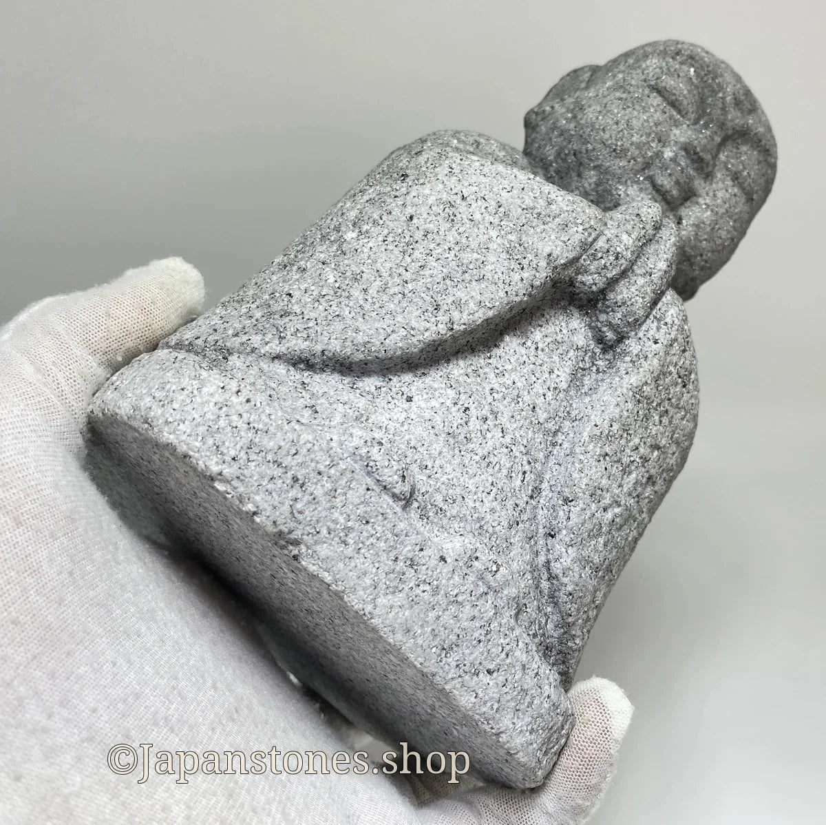 7.87 in Japanese Gassho Jizo Statue | Hanazawa Kome Granite Stone — product photo 11 of 24