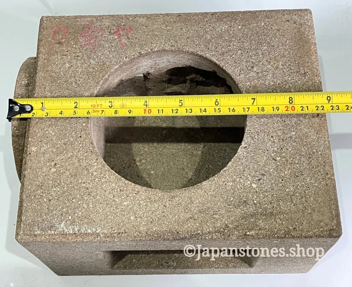 Brown Medium Sandstone Thatching Stone Lantern Tourou Handmade Japanese Garden — product photo 14 of 27