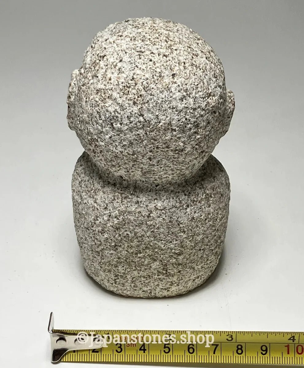 Gassho Jizo Statue Granite Aji Rust Stone Sculpture Handmade Japanese — product photo 5 of 19