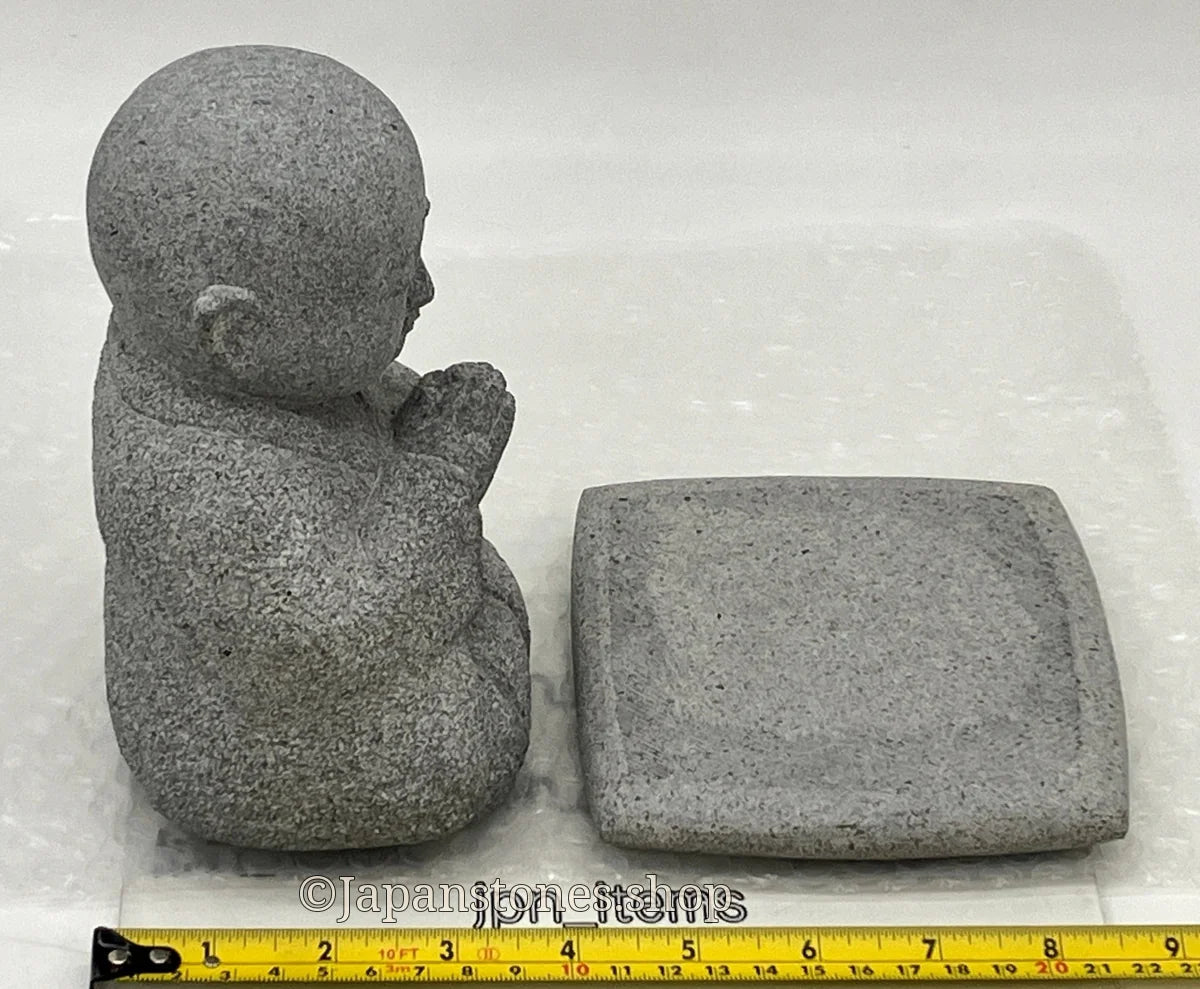 Gasshou Jizo Ojizo-Sama Granite Stone Sculpture Handmade Japanese Garden — product photo 7 of 29