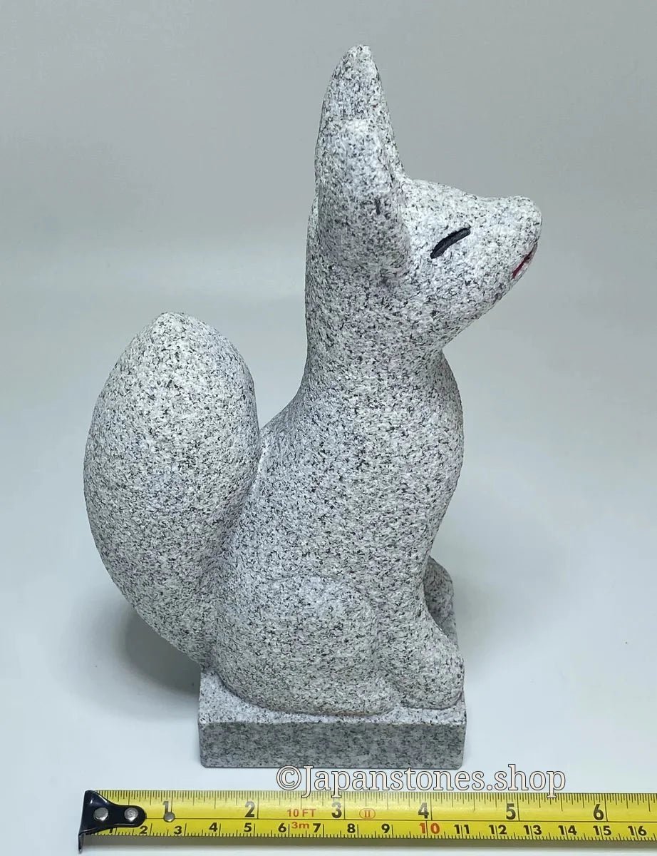 8.46 in Japanese Inari Fox Statue | Hanazawa Stone Granite — product photo 8 of 21