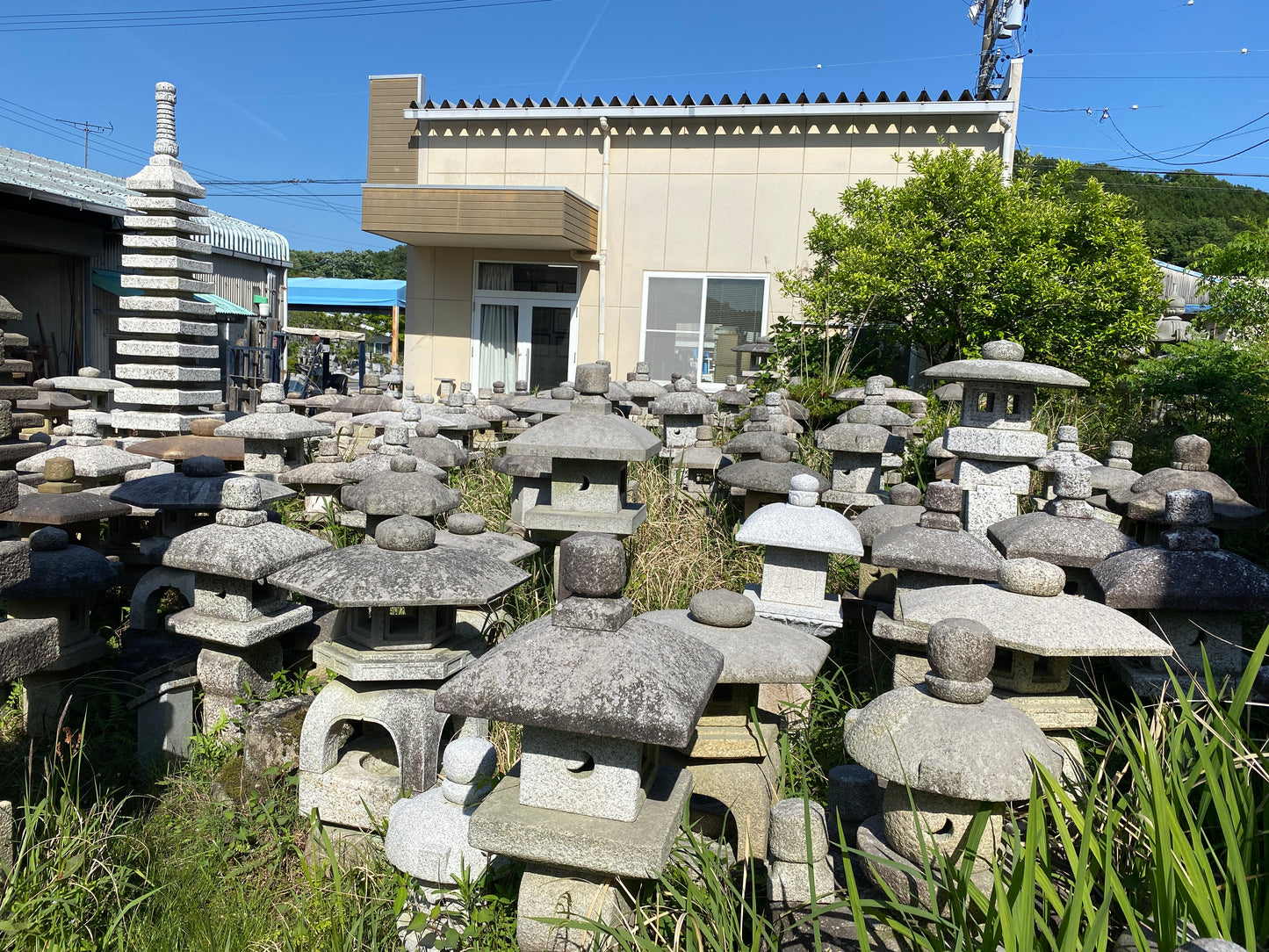 Frog Gray Granite Stone Sculpture Handmade Japanese